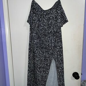 Black and White Off-Shoulder Dress